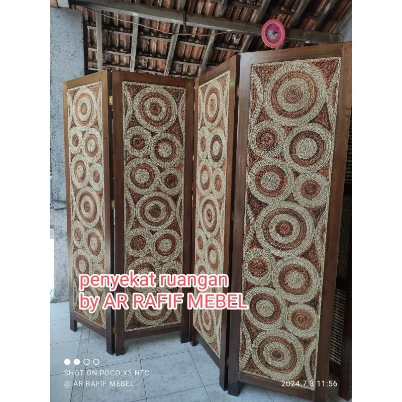 penyekat ruangan rotan / penyekat ruangan / partisi rotan / partisi / rono rotan / rono / pembatas r