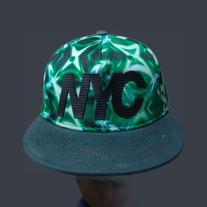 Topi second Logo NYC Full motif, bahan tebal