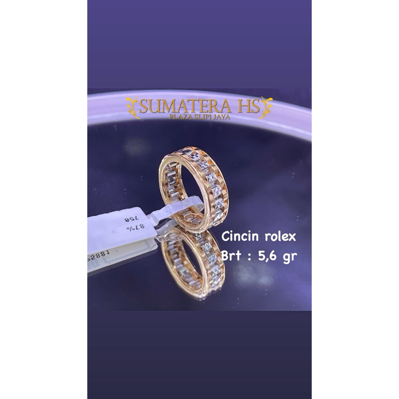 Cincin italy rolex emas 750%/17k/18k/22k
