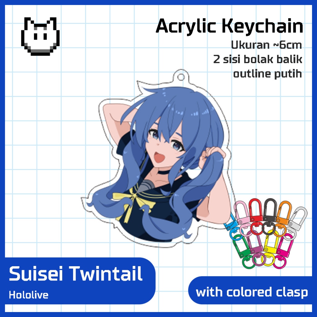 Gantungan Kunci Keychain Hololive - Suisei Twintail
