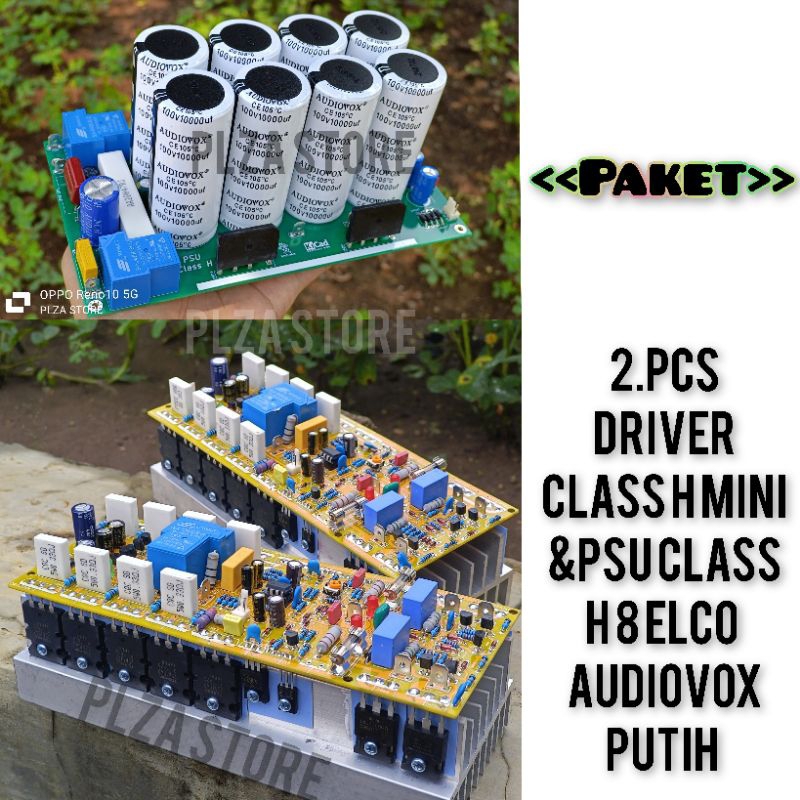 2.Pcs Driver power class H mini lengkap Psu 8 elco 100v 10000uf Audiovox putih cocok untuk outdoor l