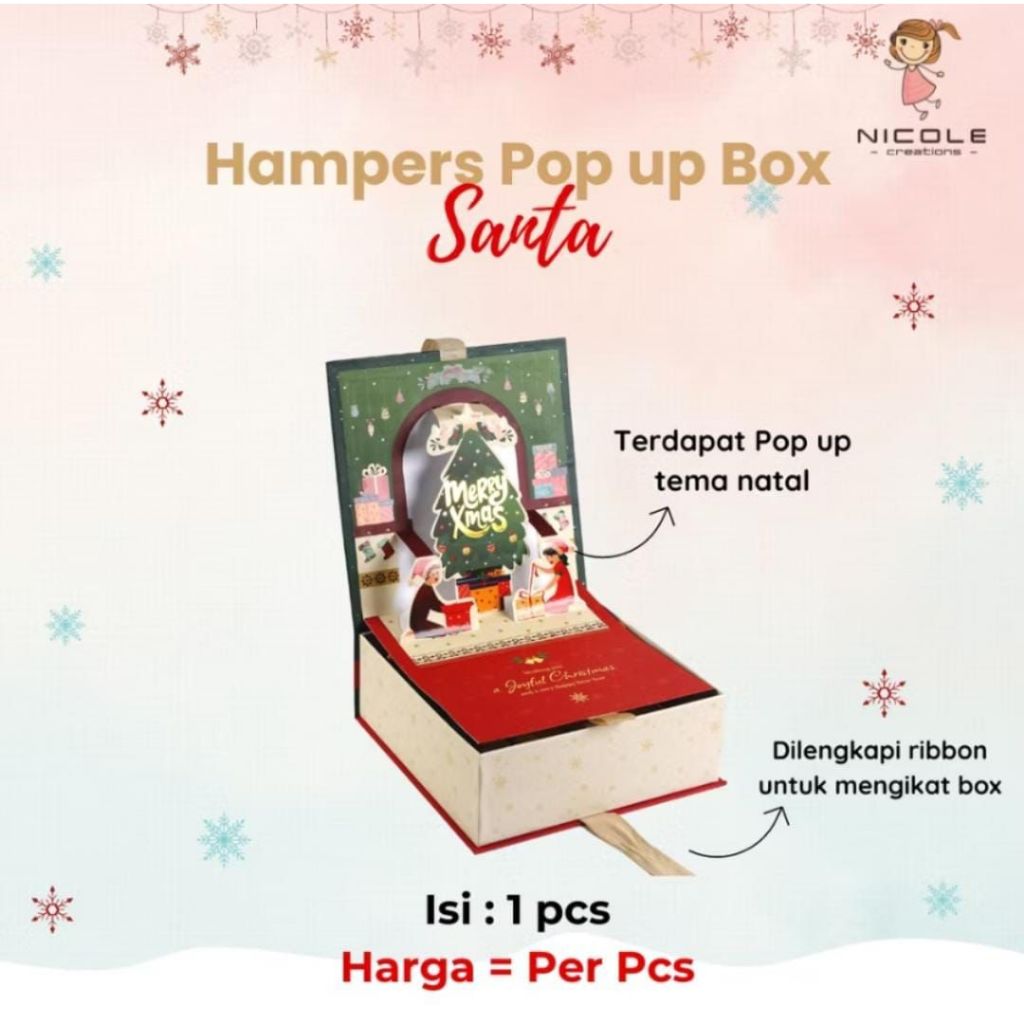 

Gift Box Christmas / Kotak Kue Natal Hampers Natal Christmas POP UP Premium