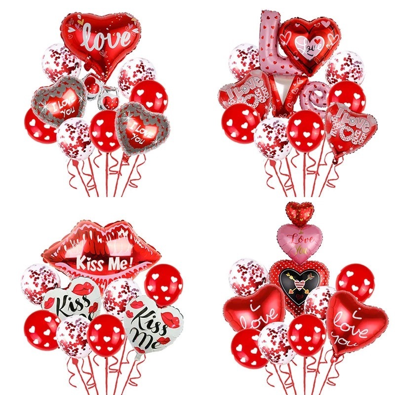 Balon Set Valentine Anniversary Wedding Engagement Love Balon Decoration Party
