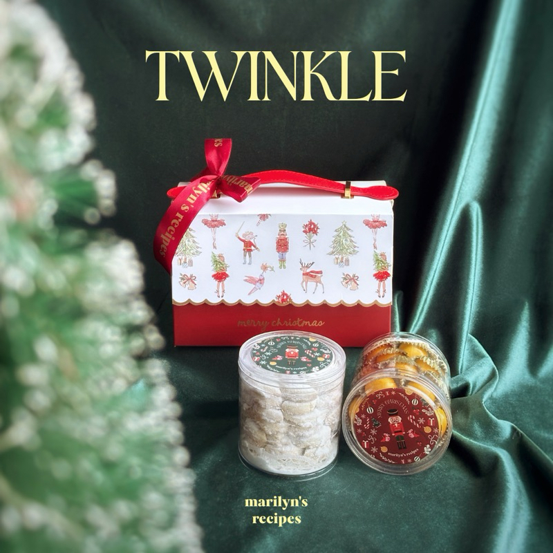 

TWINKLE - Marilyn's Recipes Hampers Christmas Natal 2 Jar 250gr Kue Kering Nastar Lumer Putri Salju Kastengel Premium Wijsman