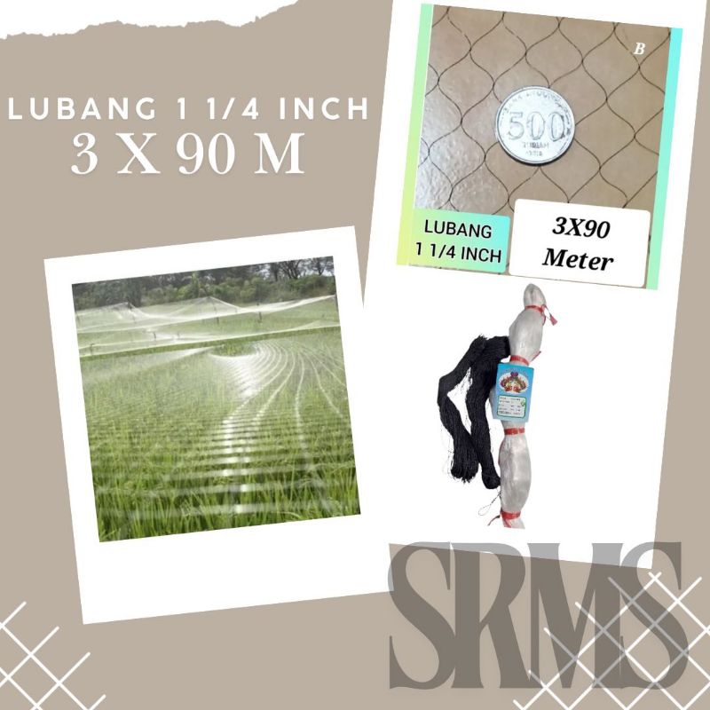 jaring burung 1 1/4 inch 3x90 meter / jaring burung pipit dan emprit / jaring penutup sawah / jaring