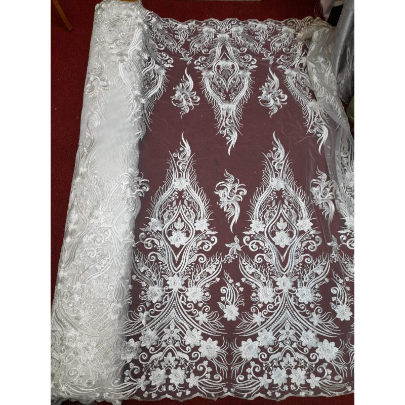 (COD)tile kain spaider/kain tile spaider kebaya/tile putih spesial