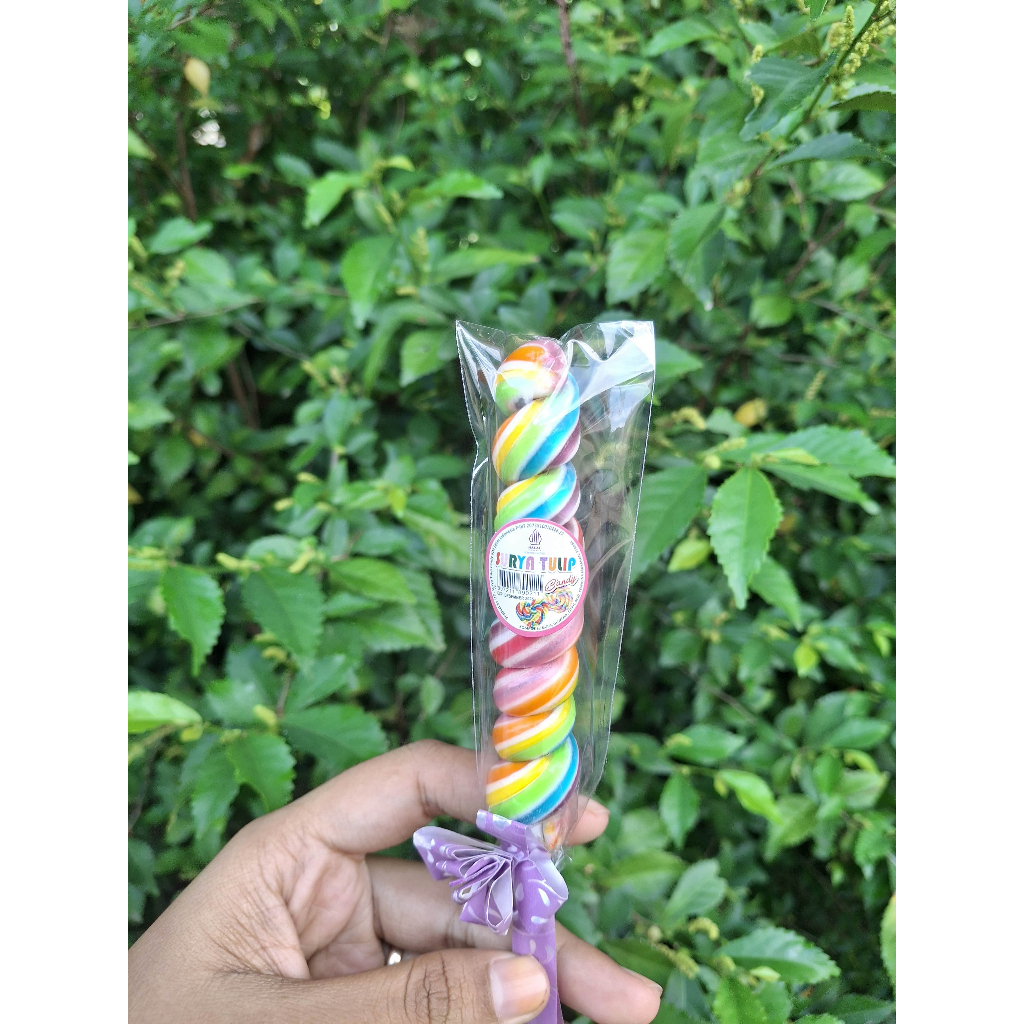 

Surya Tulip Permen Lolipop Spiral 4,5 cm - Tanpa Pemanis Buatan - Premium
