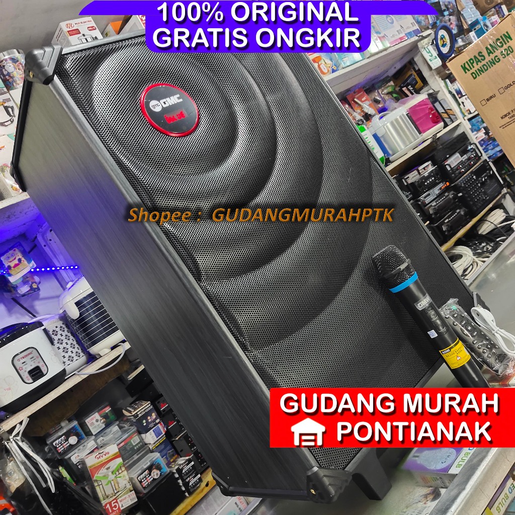 Salon GMC 15" Bluetooth Speaker Portable 883N 15 inch + Bonus MIC Wireless tanpa tali Karoke Karaoke