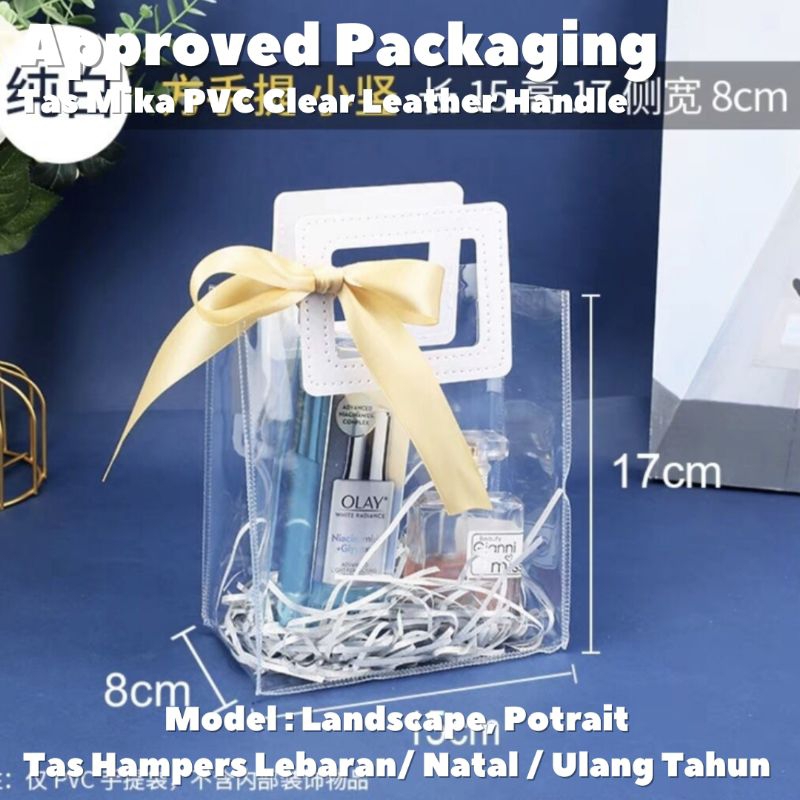 

Tas Mika PVC Leather Handle PUTIH Lebaran Imlek Natal Premium /Handle Leather Goodie Bag Mika PVC Transparan Premium (Minimum 3 Pieces) - PUTIH - Handle Leather - Premium Goodie Bag