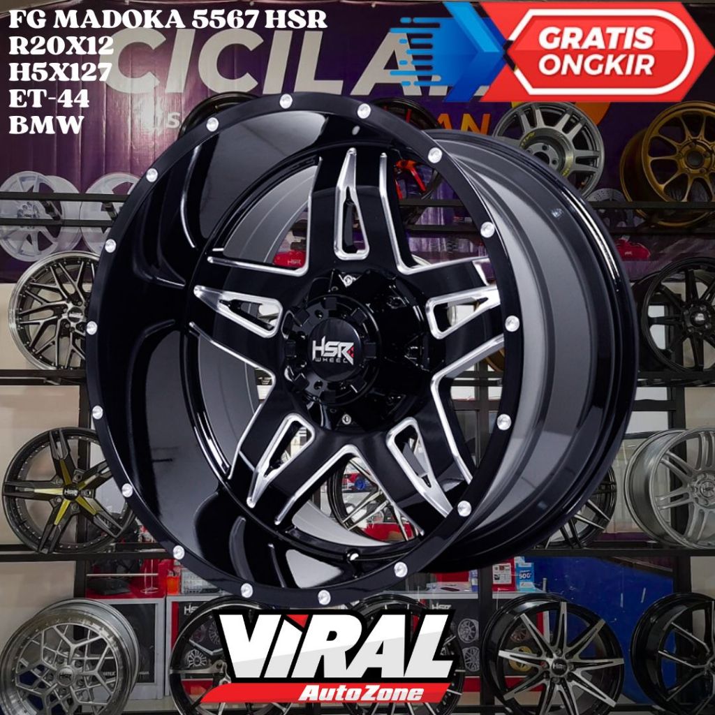 Velg Mobil Ring 20 HSR FG MADOKA R20 LEBAR 12 INCH UNTUK RUBICON , JK , SAHARA , WRANGLER