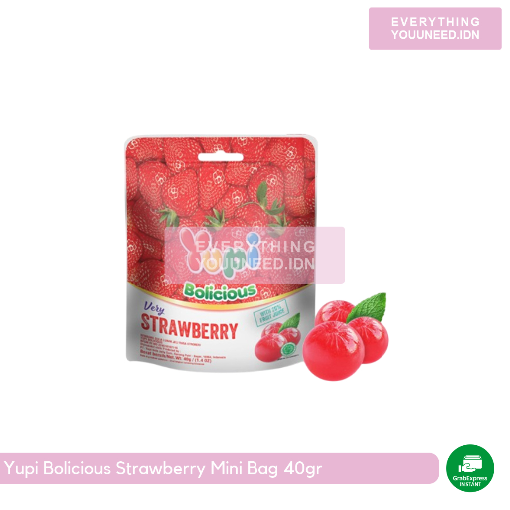 

Yupi Bolicious Strawberry Mini Bag 40gr