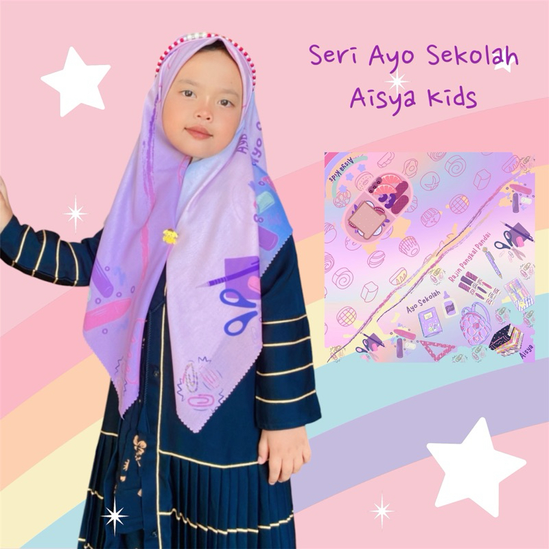 Seri Ayo Sekolah Aisya Kids Hijab Anak | Jilbab anak lucu | jilbab anak karakter | jilbab anak | jil