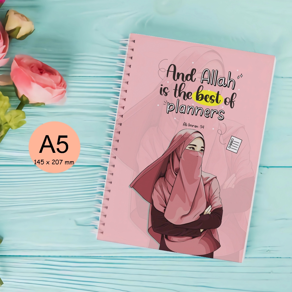 

Buku Notebook Ring Spiral A5 A6 Cover Muslimah Hijaber - 003