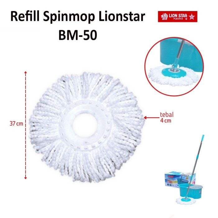 Lion Star Refill Livina Spin Mop BM-50 / Kain Lap Pel Lionstar BM-42 , BM-45, BM-46 dan BM-47