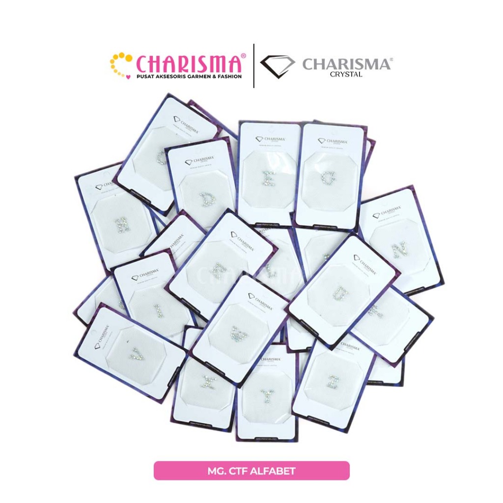 Charisma Crystal Mote Gosok Alfabet Series - Mote Gosok Premium/ Harga Per Pcs