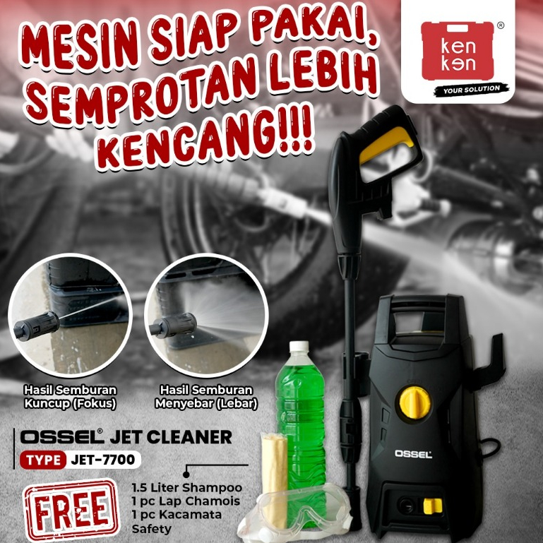 Jet Cleaner JET-7700 PAKET Steam Semprot Sprayer Tekanan Tinggi OSSEL