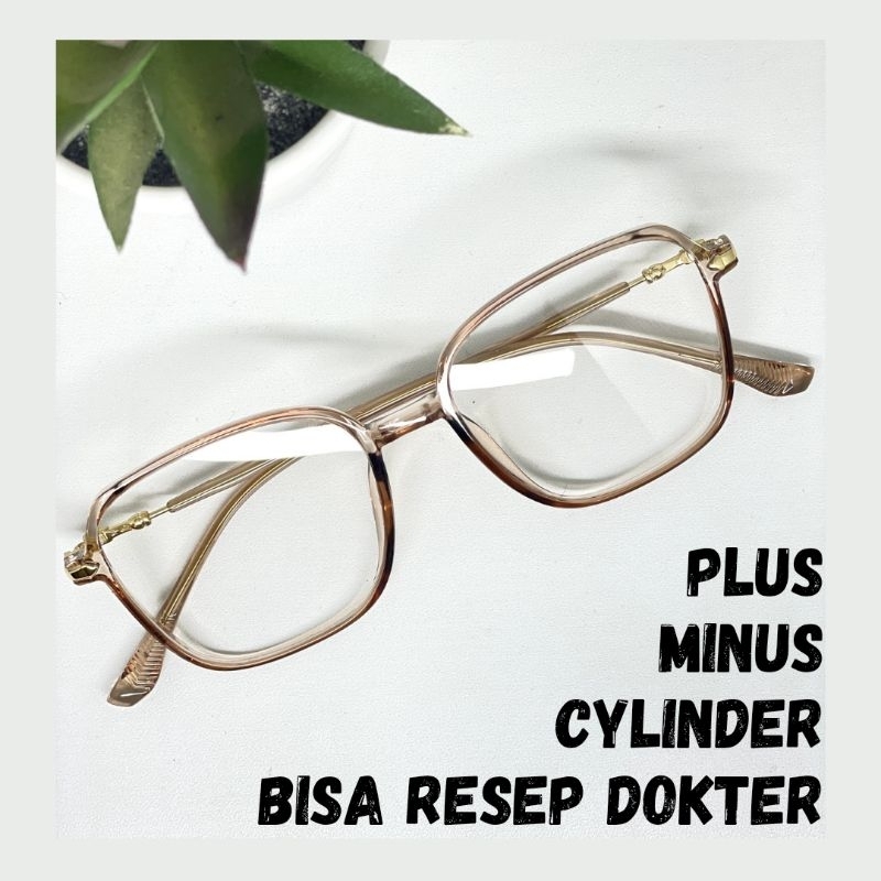 KACAMATA MINUS/PLUS/ PROGRESIF LENSA OPTIK ASLI MODEL TERBARU WANITA KOTAK