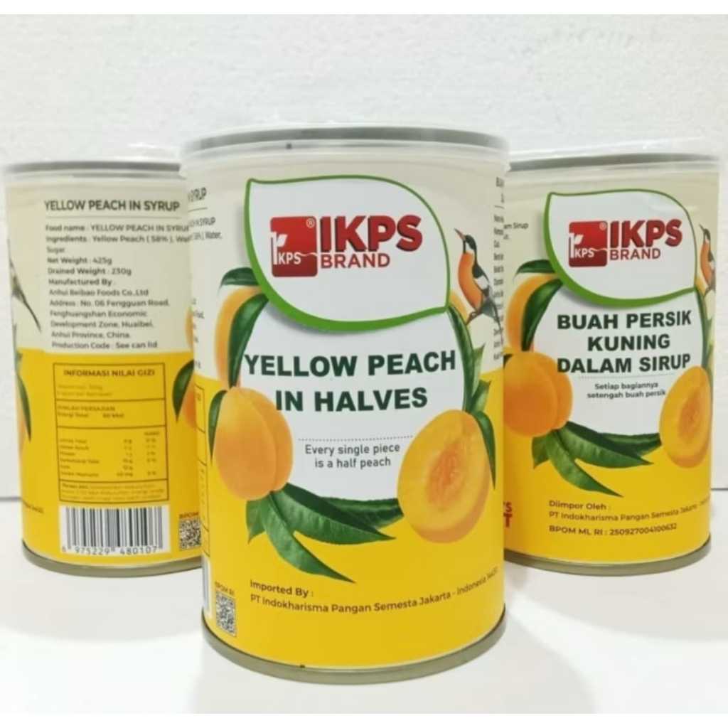 

IKPS Yellow Peach In Halves - Buah Kaleng Peach 425gr
