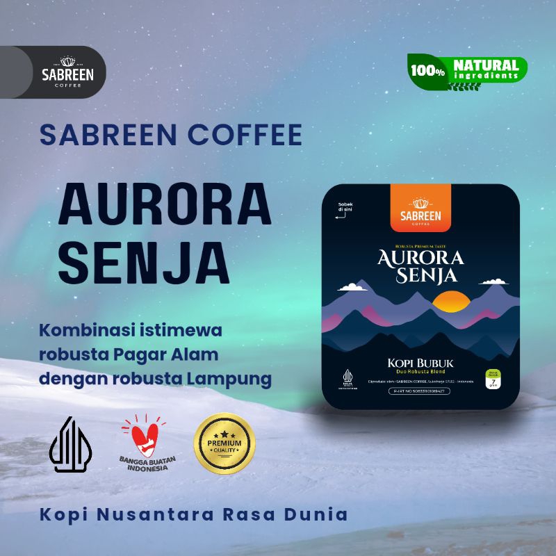 

Kopi Bubuk Premium Sabreen Coffee Aurora Senja 100 gr