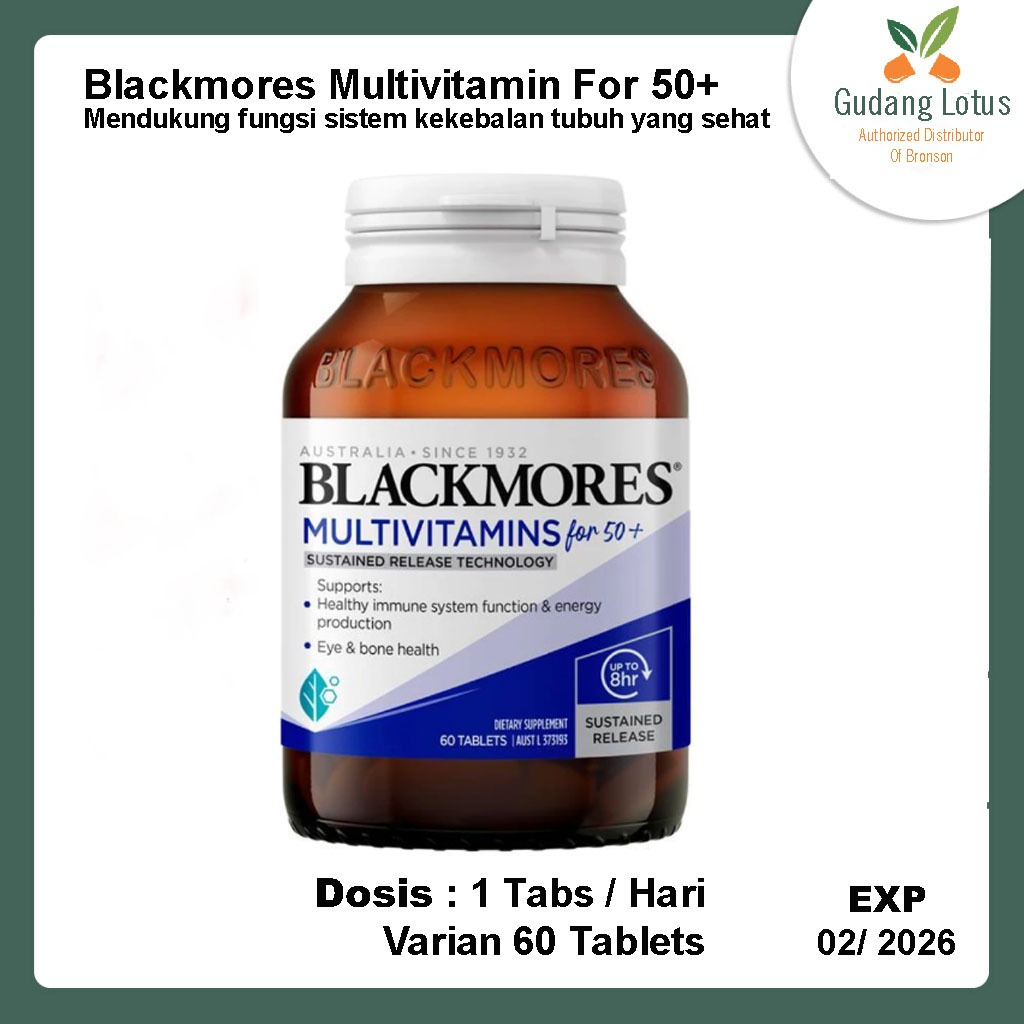 Blackmores Multivitamin For 50+ 60 Tablets