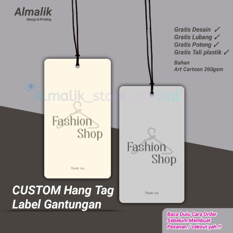 

Label Hangtag Baju Hangtag Label Gantungan Hangtag Custom Nama Sendiri Hangtag Hijab Label Hang Tag 110PCS