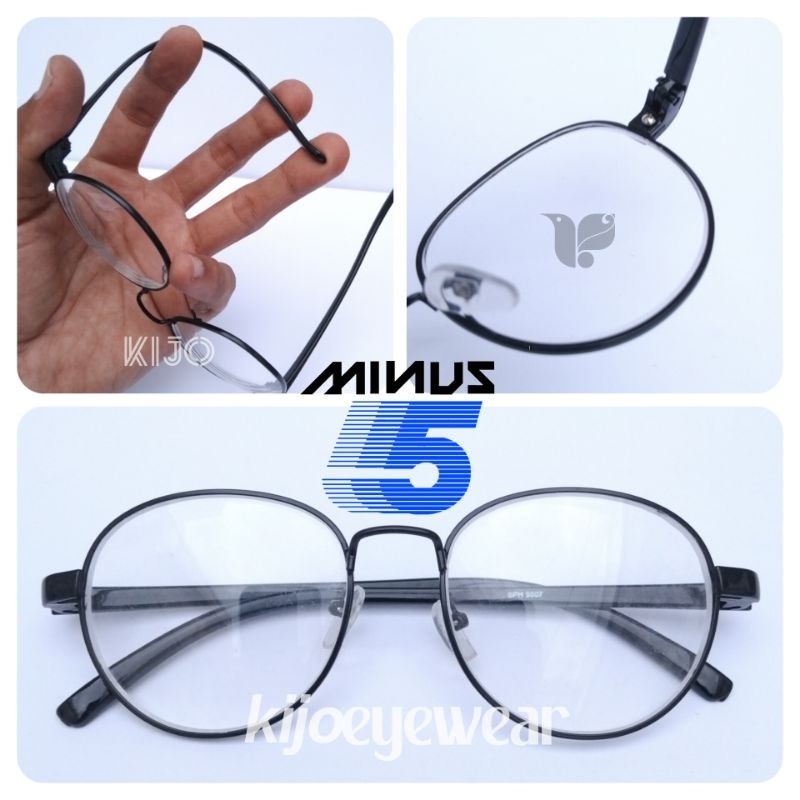 Kacamata Besi Tangkai Lentur Oval Bisa Ganti Lensa Sesuai Resep Minus 6 5 4 3 2 8 7 1 Min Silinder M