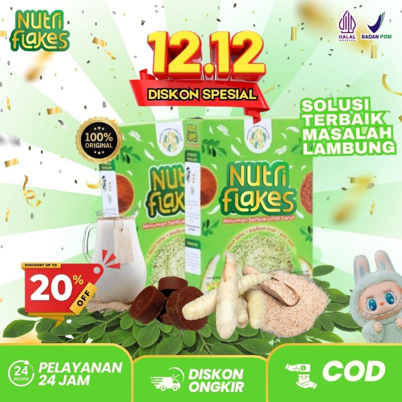 

Nutriflakes Sereal Umbi Garut Asam Lambung - Ampuh Mengatasi Asam Lambung, Gerd, Maag A