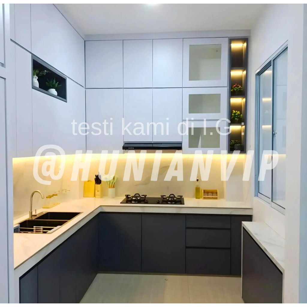 Kitchenset minimalis terpasang full aluminium acp