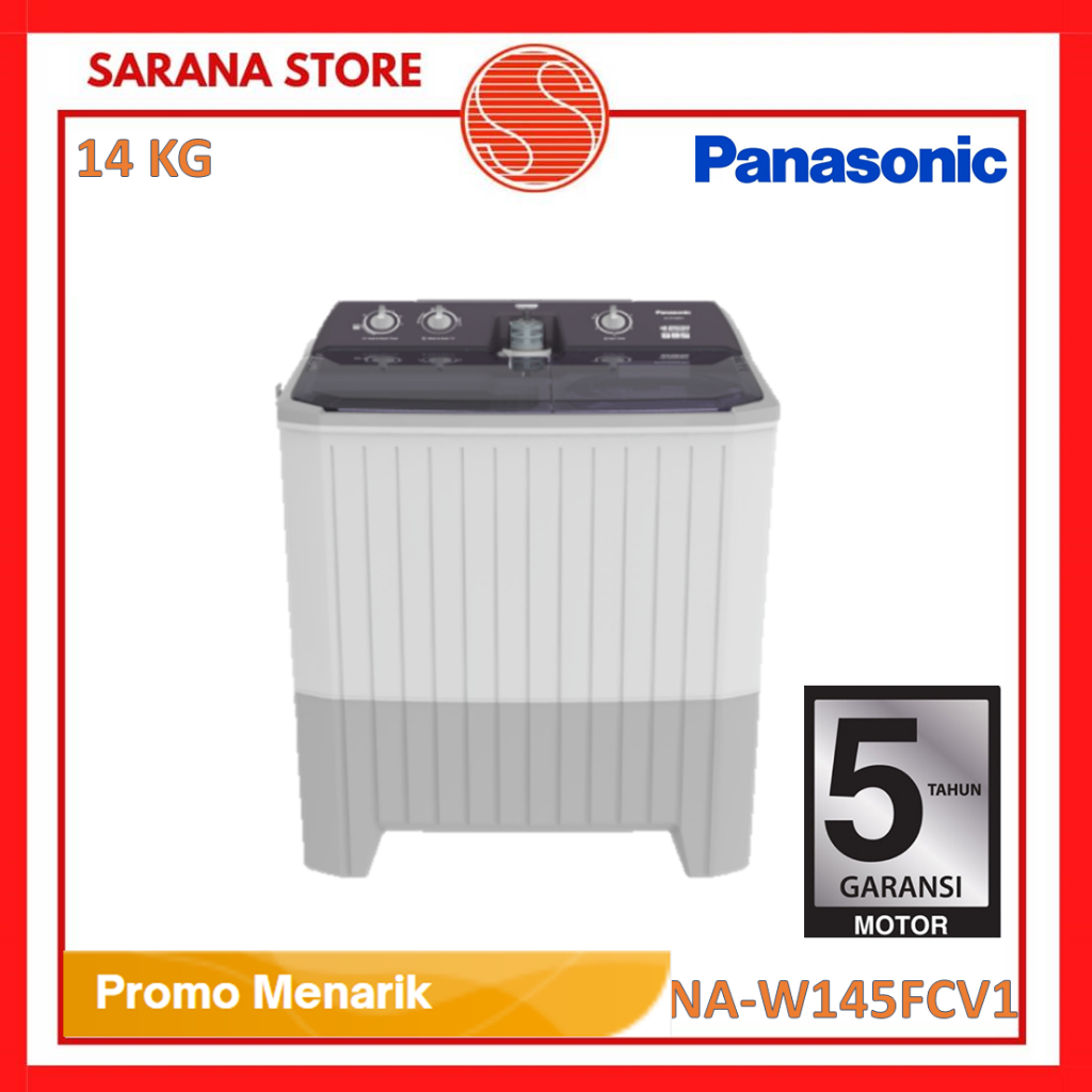 Panasonic Mesin Cuci 2 Tabung 14 Kg Low Watt NA-W145FCV1 NAW145FC