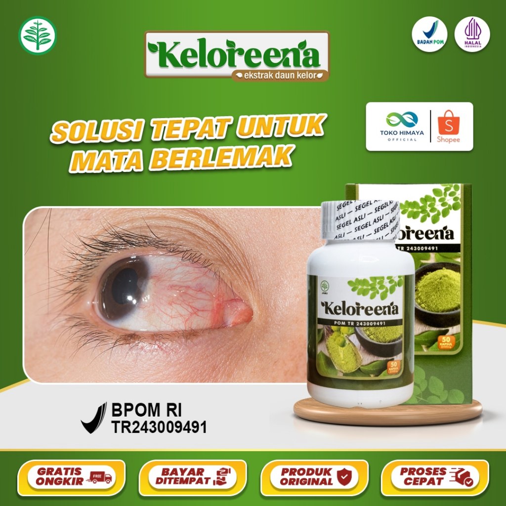 KELOREENA Obat Herbal Mata Berlemak Berlendir Berselaput Berkabur Mata Pterygium Atasi Lamad Mata