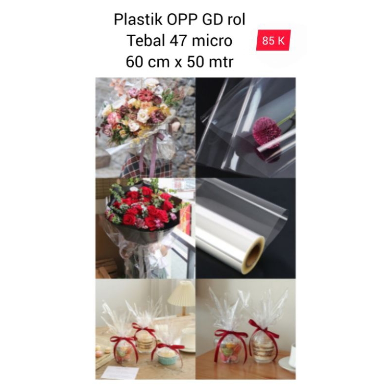 

Plastik OPP bening rol untuk buket bunga