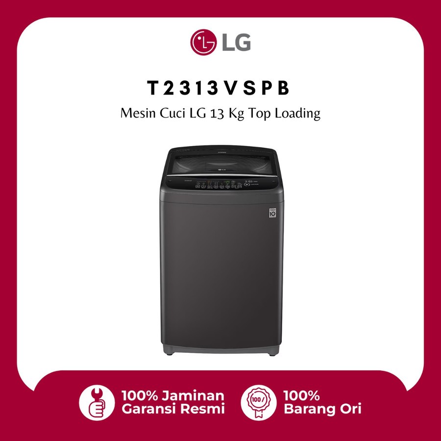 MESIN CUCI LG T2312VSPB INVERTER 1 TABUNG 13KG TOP LOADING