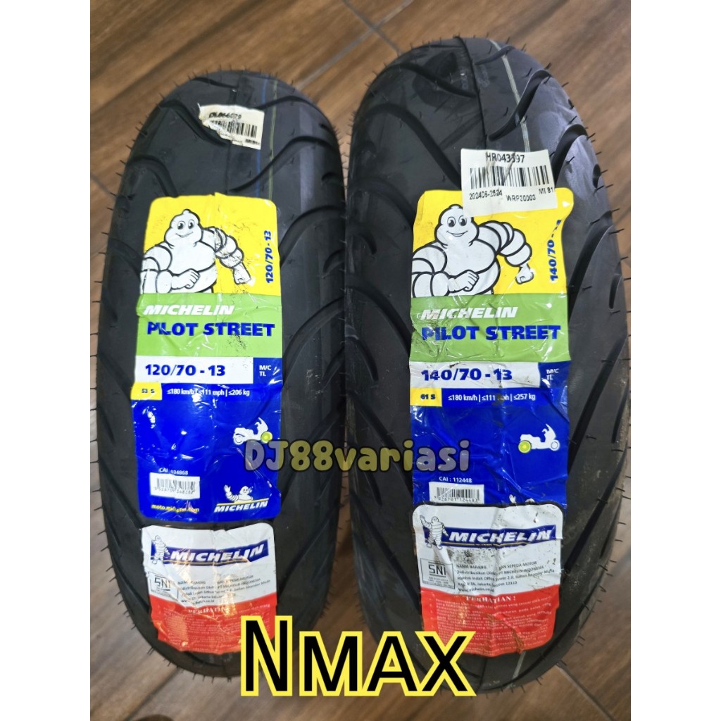Ban michelin Nmax 120/70-13 dan 140/70-13 depan belakang pilot street tubless