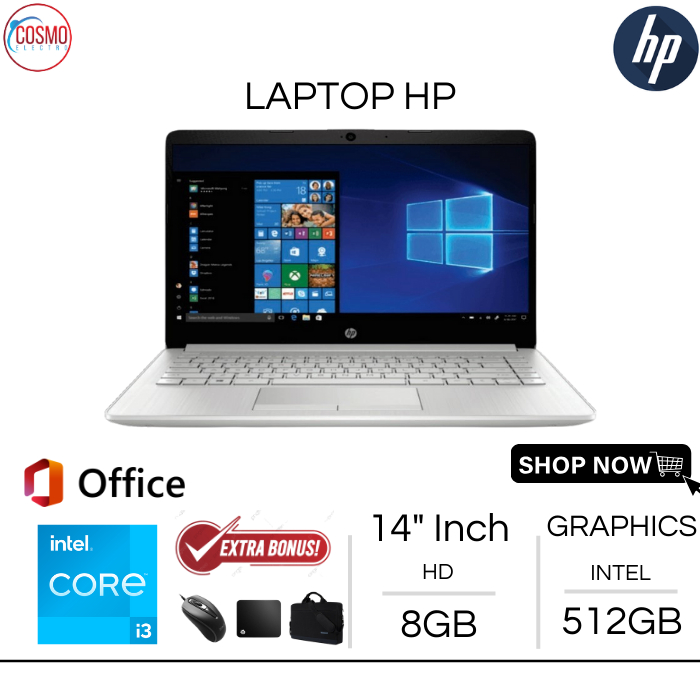 LAPTOP HP INTEL CORE i3 RAM 8GB SSD 512GB | 14 INCH