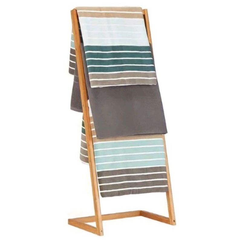 rak handuk tangga kayu minimalis/stand hanger murah aesthetic