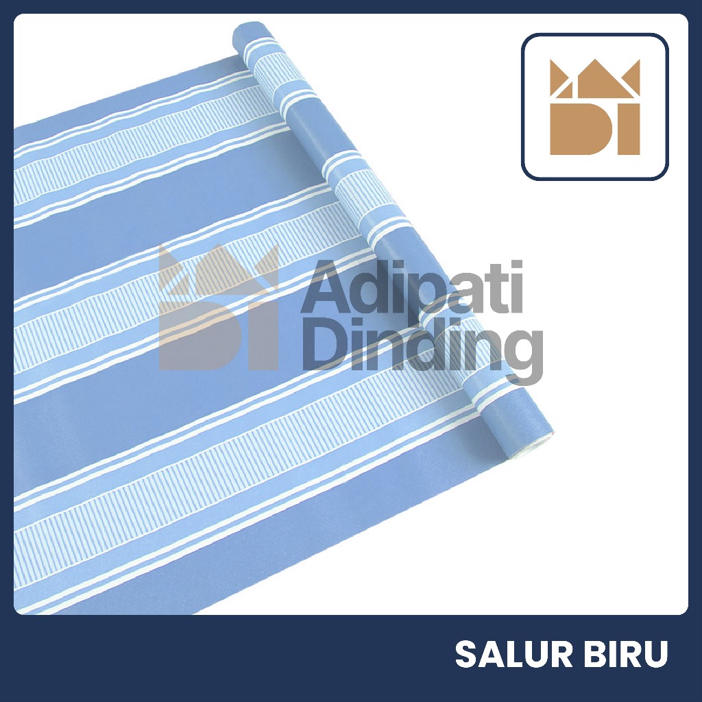 COD Wallpaper Dinding Termurah Motif Salur Biru Ukuran 45 Cm x 8 Meter