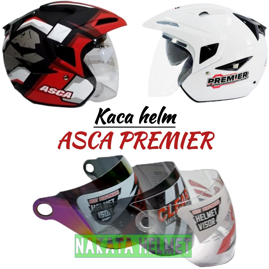 Kaca helm ASCA PREMIER | visor helmet asca premier warna hitam pelangi bening