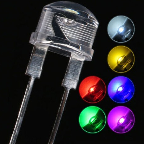 Strawhat LED White 5 cm 4.8mm 8mm merah  kuning hijau biru  putih led topi 4.8 mm 8 mm