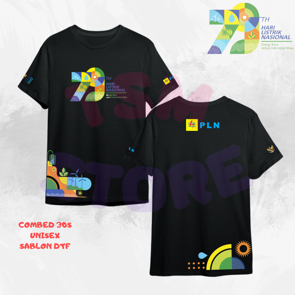 BAJU PLN 79TH HARI LISTRIK NASIONAL KAOS PLN - KAOS DEWASA ANAK CUSTOM