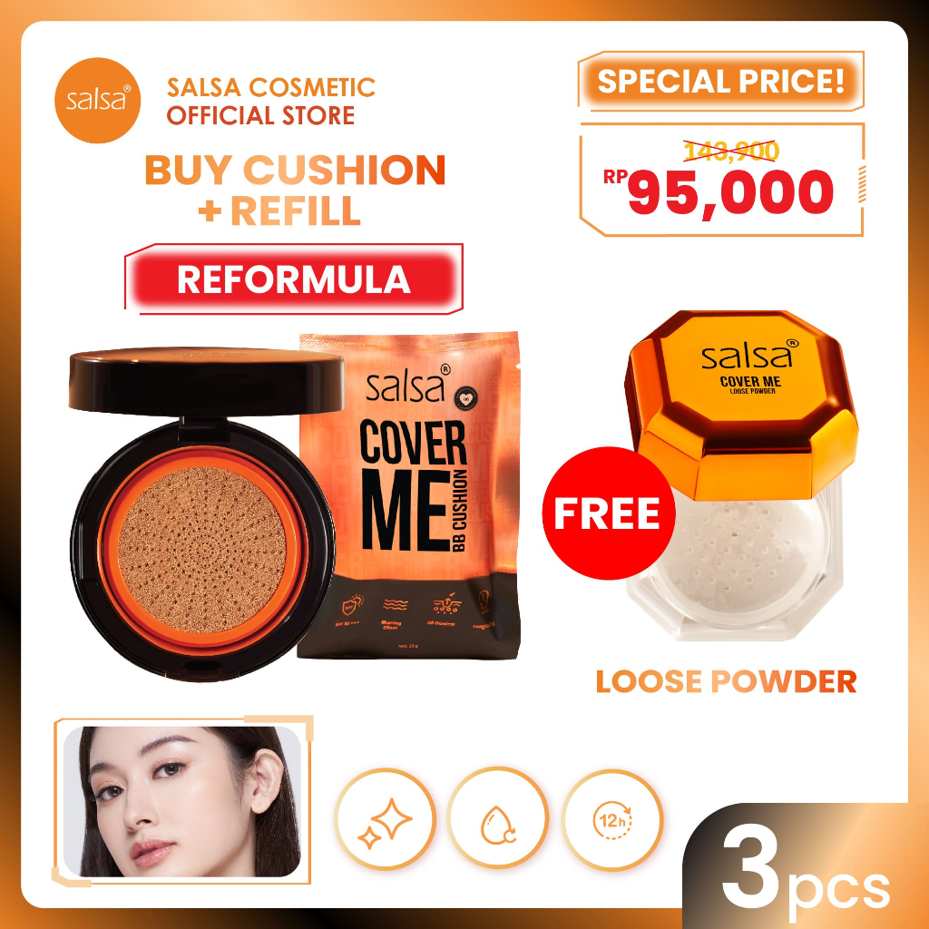 [REFORMULA] SALSA Perfect Complexion Bundle - Cover Me BB Cushion & Loose Powder FREE Refill Cushion