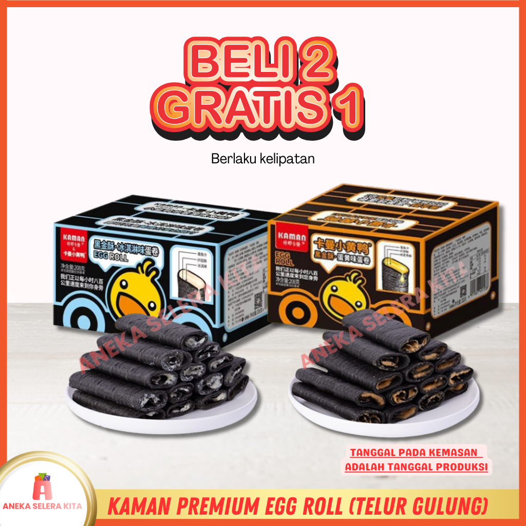 

ANEKA Cemilan Makanan Ringan Kaman Egg Roll Bebek Salted Egg Yolk / Semprong Telur Asin