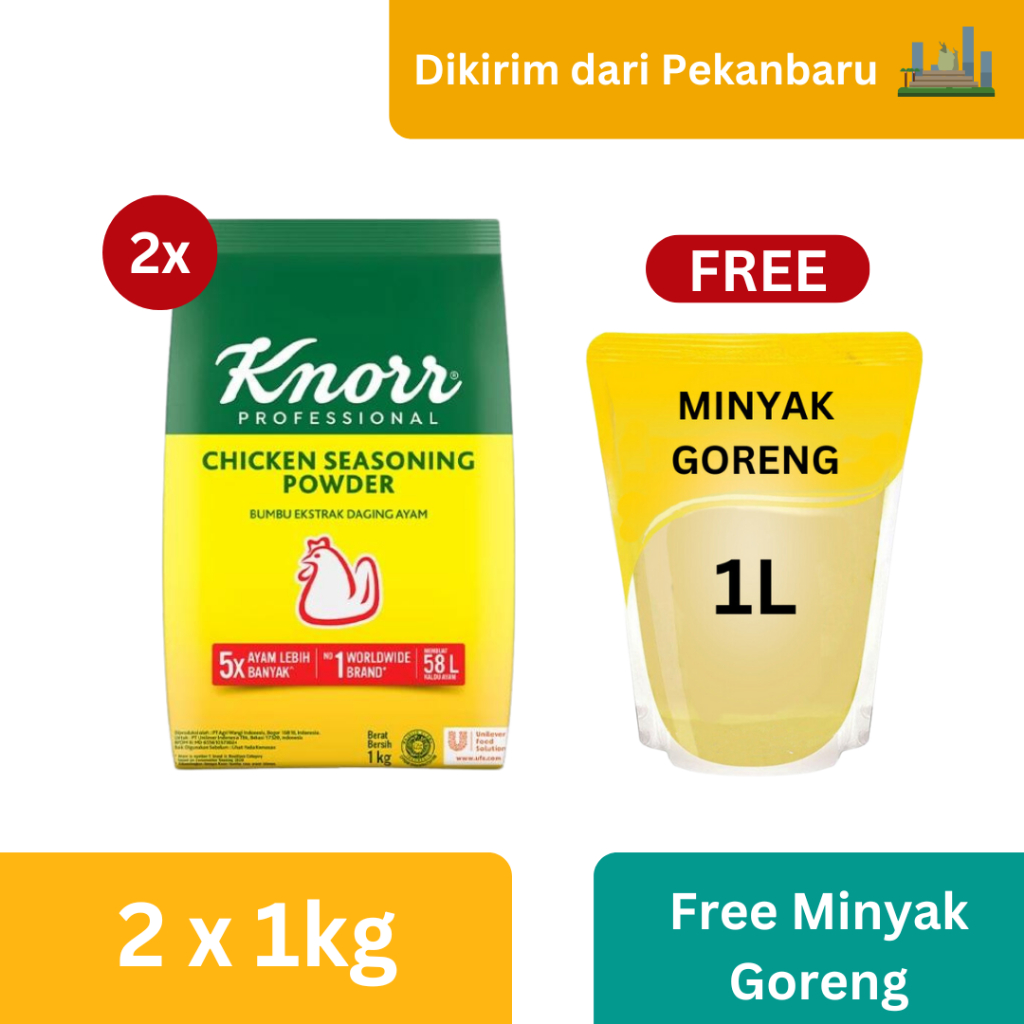 

Knorr Chicken Seasoning Powder 1Kg (X2) + Free Gift - Minyak Goreng [Kirim dari Pekanbaru]