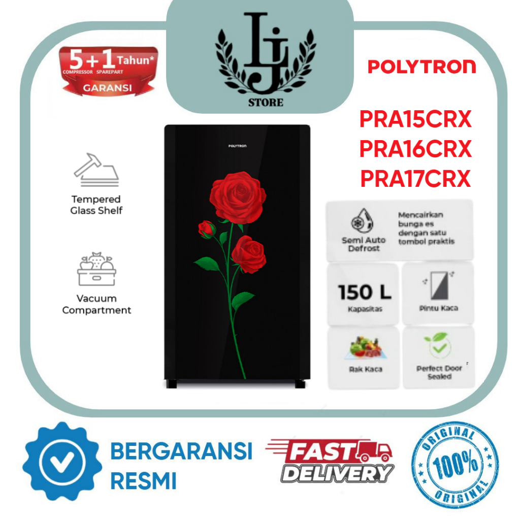Kulkas Polytron 1 Pintu PRA15CRX / PRA16CRX / PRA17CRX Kulkas 1 Pintu Polytron Kulkas Satu Pintu