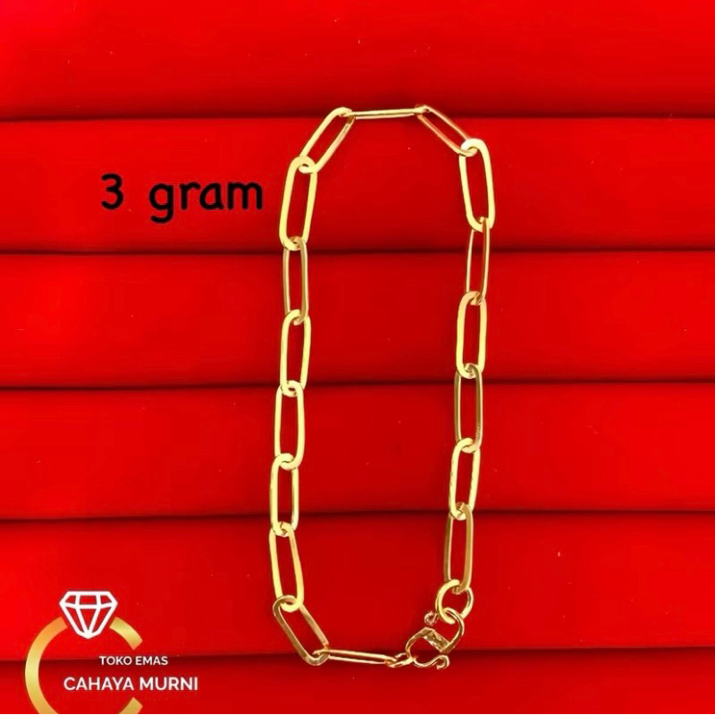 gelang rantai klip 3 gram emas muda