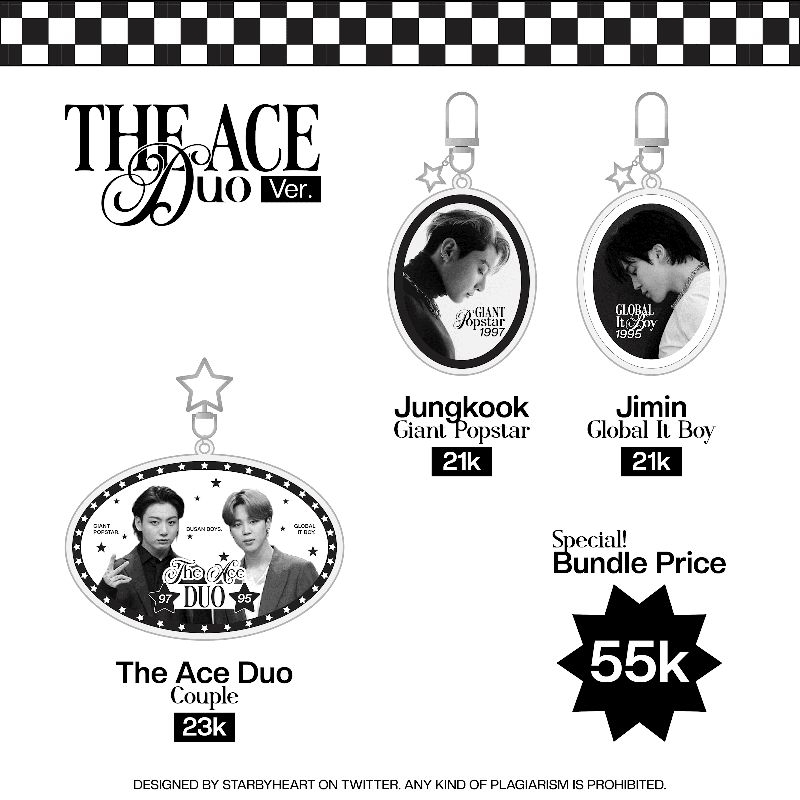 [PELUNASAN A] Keychain Jikook Black & White Edition by StarByHeart