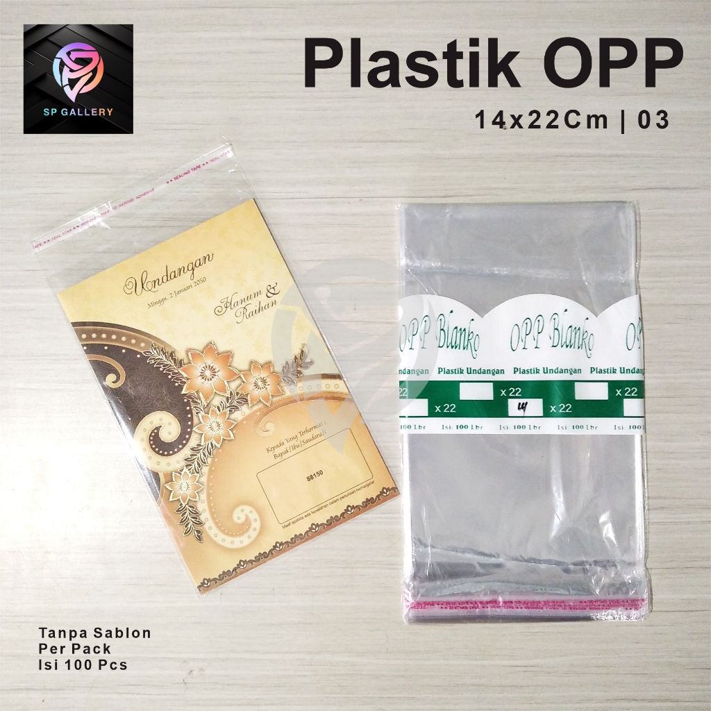 

Plastik OPP 14x22 cm Seal Untuk Undangan Blangko Buku Yasin isi 100 pcs