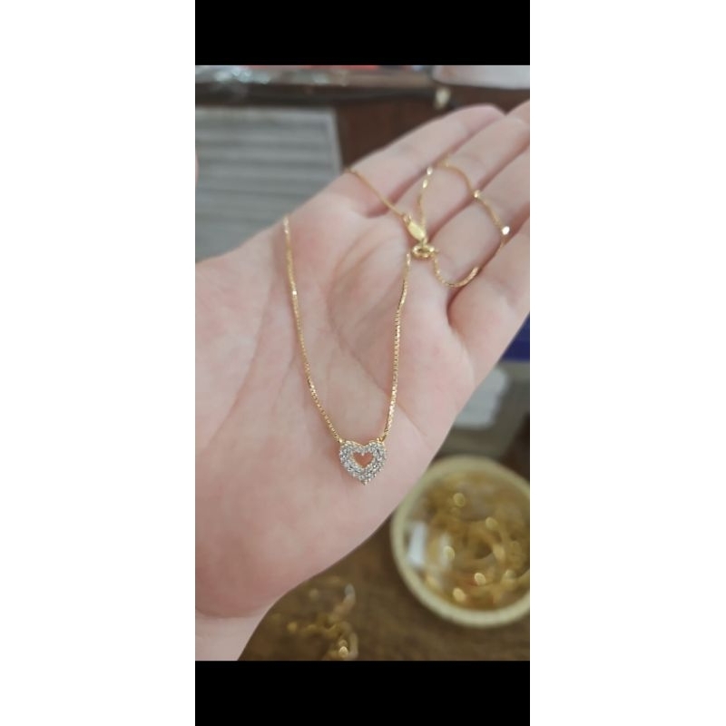 kalung tulisan i love you balok kubus unik emas asli 375 8k kado istri pacar