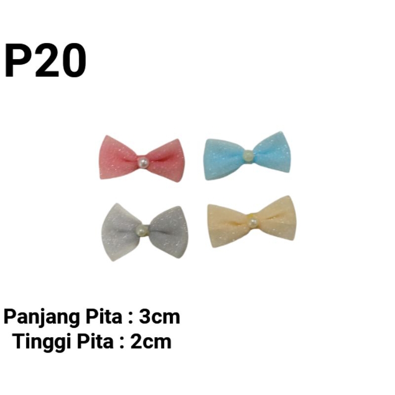 

[ 10pcs Mix ] Premium Pita Hias Pita Motif Pink Biru Kuning Abu Ribbon Bow