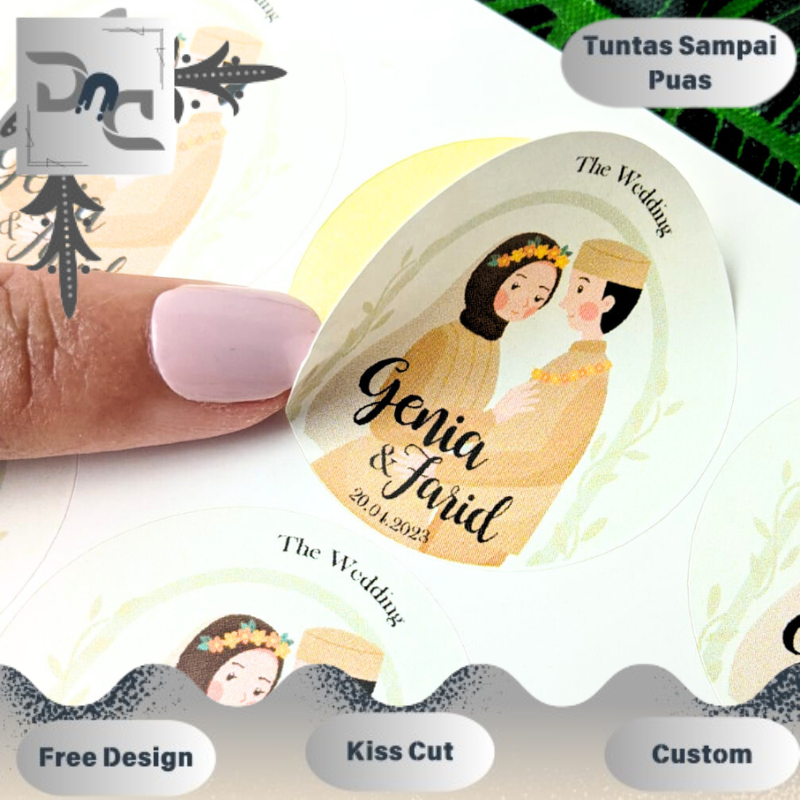 

5-8 Sticker Wedding Souvenir Stiker Custom Ucapan Nikah Dnd