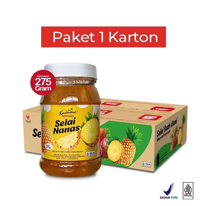 

Kusuma Agrowisata Selai Nanas | Pineapple Jam 275 gr - Paket 1 Karton 24 Pcs